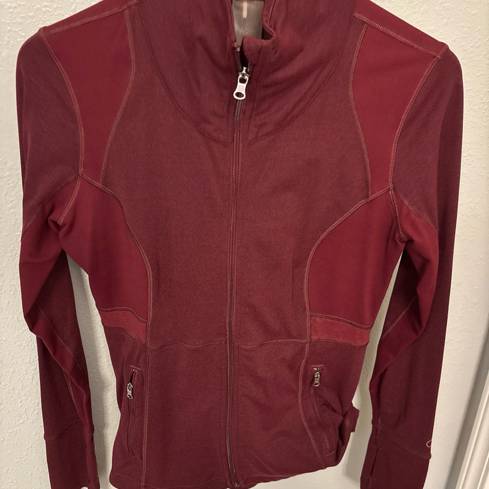 Beyond Yoga Burgundy Zip-Up Sweatshirt